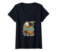 Women's That's It You're Going in The Soup Possum V-Neck T-Shirt