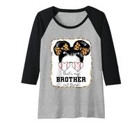 Womens That's My Brother Out There Bleached Leopard Baseball Sister Raglan Baseball Tee