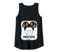 Womens That's My Brother Out There Bleached Leopard Baseball Sister Tank Top