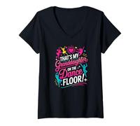 Women's Thats My Granddaughter Dancing On The Dance Floor V-Neck T-Shirt
