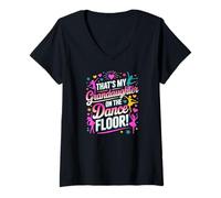 Women's Thats My Granddaughter Dancing On The Dance Floor V-Neck T-Shirt