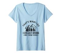 Womens That's What I Do I Collect Rocks And I Know Things V-Neck T-Shirt