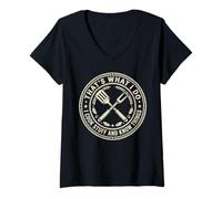 Women's That's What I Do I Cook Stuff and Know Things Chef Funny V-Neck T-Shirt