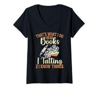 Women's That's What I Do Read Books Handcrafting Lacemaking Tatting V-Neck T-Shirt