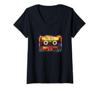 Women's The 80’s Cassette Retro Music Nostalgia Fun Throwback V-Neck T-Shirt