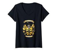 Women's The Adams Surnames Coat of Arms V-Neck T-Shirt