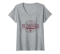 Womens The Adirondacks New York - Adirondack Mountains NY Label V-Neck T-Shirt