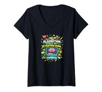 Women's The Algorithm Stole My Attention Span Funny V-Neck T-Shirt