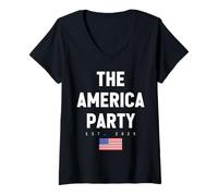 Womens The America Party Pro American Freedom Pro Logic Pro Country V-Neck T-Shirt
