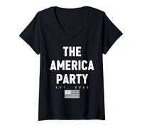 Womens The America Party Pro American Freedom Pro Logic Pro Country V-Neck T-Shirt