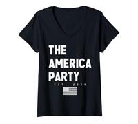Womens The America Party Pro American Freedom Pro Logic Pro Country V-Neck T-Shirt