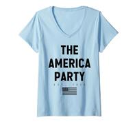 Womens The America Party Pro American Freedom Pro Logic Pro Country V-Neck T-Shirt