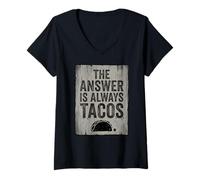 Women's The Answer is Always Tacos, Ransom Note - Taco Tuesday V-Neck T-Shirt
