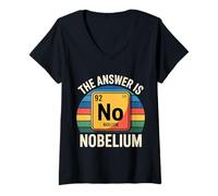 Womens The Answer is Nobelium Nerd Science Chemistry V-Neck T-Shirt