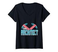 Womens The Architect Retro Vintage Architecture Designs Present V-Neck T-Shirt