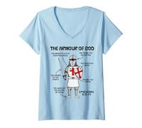Womens The Armour Of God, Ephesians 6, Bible Christian Church Funny V-Neck T-Shirt