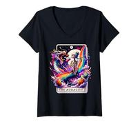 Womens The Audacity Tarot Mermaid Dragon V-Neck T-Shirt