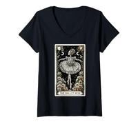 Women's The Ballet Mom Ballerina Ballet Dancer Dance Tarot Card V-Neck T-Shirt