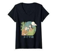 Womens The Bamboo Cutter Moon Princess Taketori Monogatari V-Neck T-Shirt