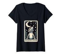 Womens The Bearded Dragon Tarot Card Stars Moon Reptile Gifts V-Neck T-Shirt