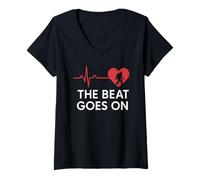 Womens The Beat Goes On V-Neck T-Shirt