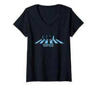 Women's The Beatles - Abbey Road 50th Anniversary V-Neck T-Shirt, Black, Small