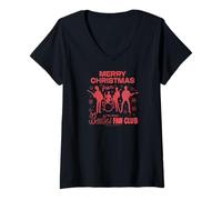 Womens The Beatles - The Original Fan Club Merry Christmas V-Neck T-Shirt