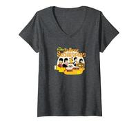 Women's The Beatles - We All Live in A Yellow Submarine V-Neck T-Shirt, Dark Heather Grey, Large