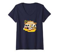 Women's The Beatles - We All Live in A Yellow Submarine V-Neck T-Shirt, Navy Blue, Medium
