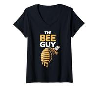 Women's The Bee Guy Beekeeper Honey Bee Hive Lover V-Neck T-Shirt