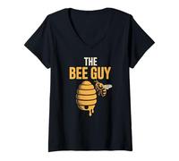 Women's The Bee Guy Beekeeper Honey Bee Lover Apiary V-Neck T-Shirt