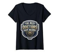 Women's The Best Doctors Have Beards Funny Bearded Physician Quote V-Neck T-Shirt