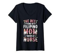 Womens The Best Kind of Filipino Mom Raises A Nurse V-Neck T-Shirt