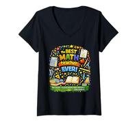 Women's The Best Math Teacher Ever! We Double-Checked! V-Neck T-Shirt