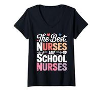 Womens The Best Nurses are School Nurses Heartfelt V-Neck T-Shirt