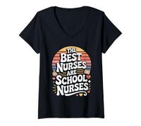 Womens The Best Nurses are School Nurses Heartfelt V-Neck T-Shirt