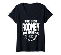 Women's The Best Rodney Man Myth Legend Funny Name Rodney V-Neck T-Shirt