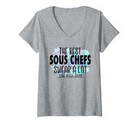 Womens The Best Sous Chefs Swear a Lot - Cussing Sous Chef V-Neck T-Shirt