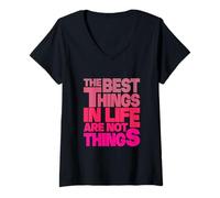 Women's The Best Things in Life are Not Things V-Neck T-Shirt