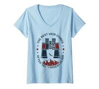 Women's The Best View Comes After The Hardest Climb V-Neck T-Shirt