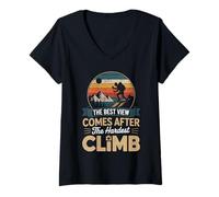 Womens The Best View Comes After The Hardest Climb V-Neck T-Shirt