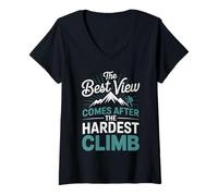 Womens The Best View Comes After The Hardest Climb V-Neck T-Shirt