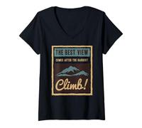 Women's The Best View Comes After The Hardest Climb V-Neck T-Shirt