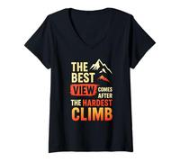 Womens The best view comes after the hardest climb V-Neck T-Shirt