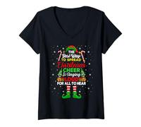 Womens The Best Way to Spread Christmas Cheer is Singing Loud Elf V-Neck T-Shirt