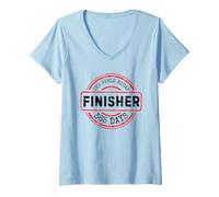 Womens The Bible Recap Finisher 365 Days | with Jesus - Christian V-Neck T-Shirt