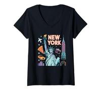 Women's The Big Apple Collage V-Neck T-Shirt
