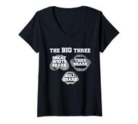 Womens The Big Three Shark Design V-Neck T-Shirt