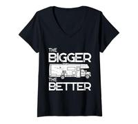 Women's The Bigger The Better - Funny Motorhome RV Camper Van V-Neck T-Shirt