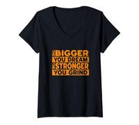 Womens The bigger your dream, the harder you will fight V-Neck T-Shirt